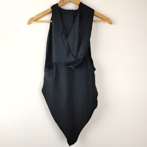 FOREVER 21 | NWT Black Ribbed Hooded Body Suite - Picture 4 of 10